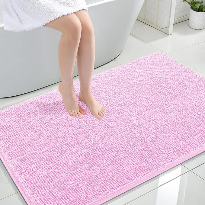OLANLY Large Bathroom Rugs 47x32, Extra Soft Absorbent Chenille Bath Rugs