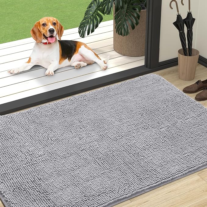 OLANLY Dog Door Mat for Muddy Paws 47x32, Absorbs Moisture and Dirt, Absorbent