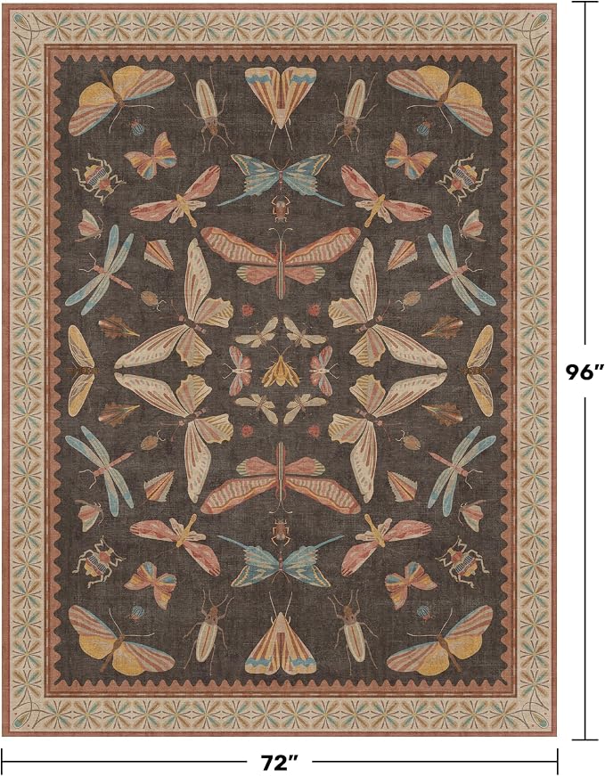 Washable 6x8 Area Rug for Living Room, Ultra Soft Carpet for Bedroom & Dining