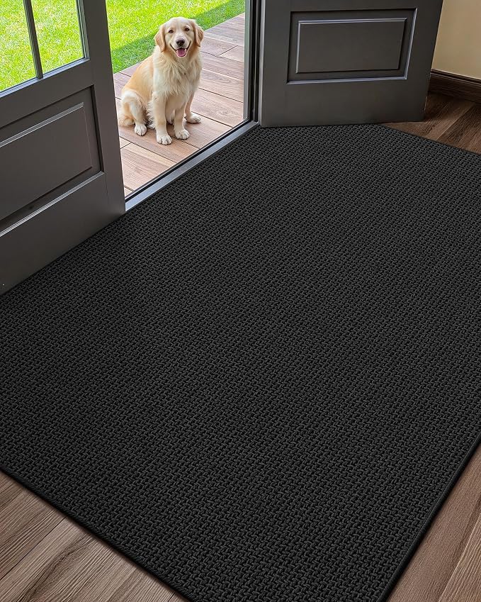 Color&Geometry Ultra Thin Indoor Door Mat 48"x72", Non Slip Rubber Backed Dirt