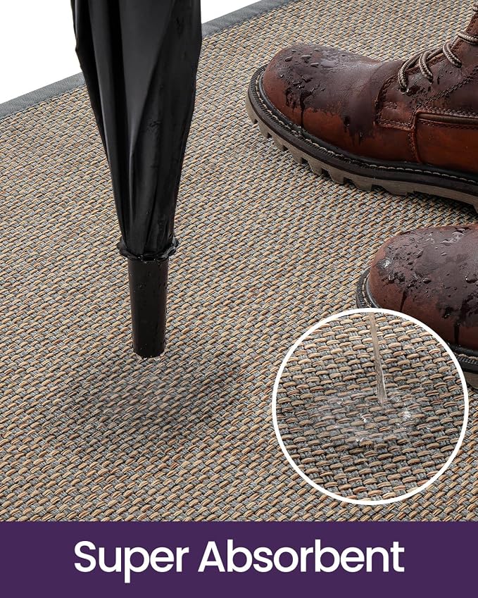 DEXI Ultra Thin Entryway Indoor Door Mat 36x56, Non Slip Rubber Backing Inside