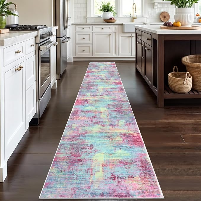 IOHOUZE Abstract Runner Rug 2x12 Ft Washable Runners