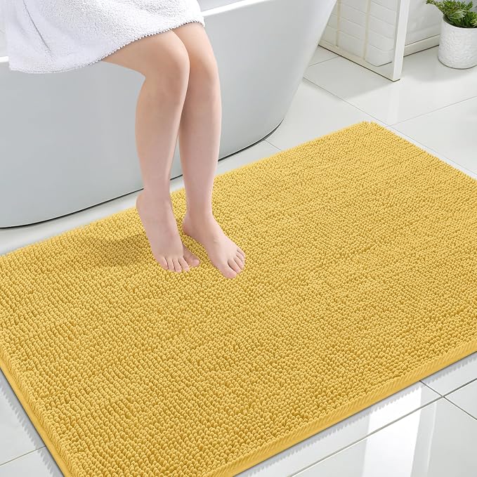 OLANLY Large Bathroom Rugs 44x32, Extra Soft Absorbent Chenille Bath Rugs