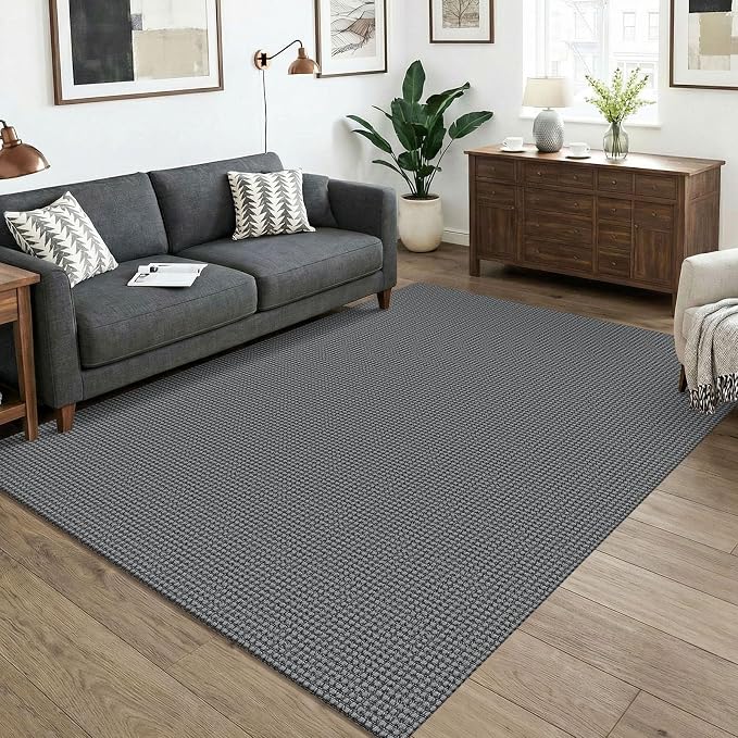 KOZYFLY Washable 5x7 Living Room Rug, Non Slip Woven Area Rugs, Braided Floor