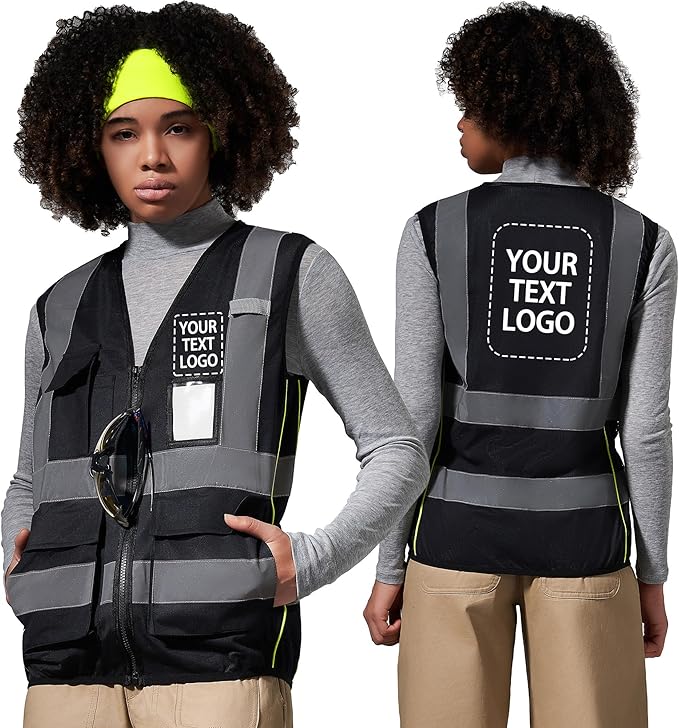 A-SAFETY High Visibility Reflective Safety Vest Customize Logo (XS-8XL)