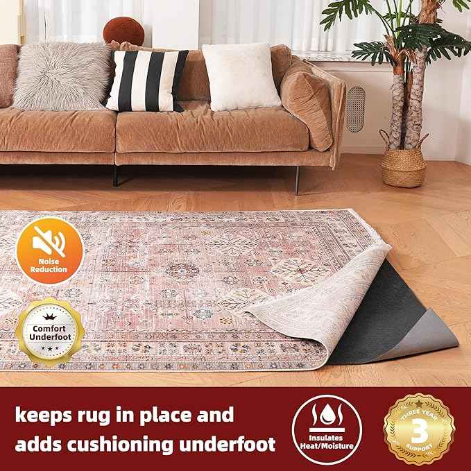 BAGAIL Felt and Natural Rubber Backing Rug Pads 1/4” Thick, 2 x 4 Ft Non Slip