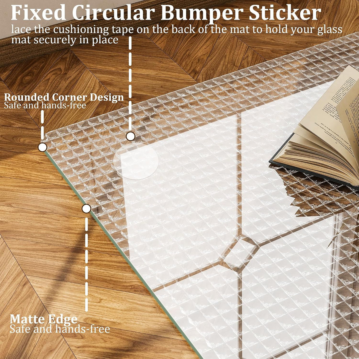 36"X47" Tempered Glass -Glass Chair Mat, Heavy Duty Hard Floor Mat for Home