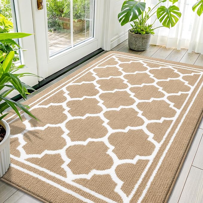 Buganda Large Indoor Door Mat, Dirt-Resistant and Absorbent Doormat, Low