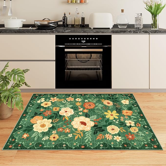 DUKINO 3x5 Area Rug, Floral Rugs