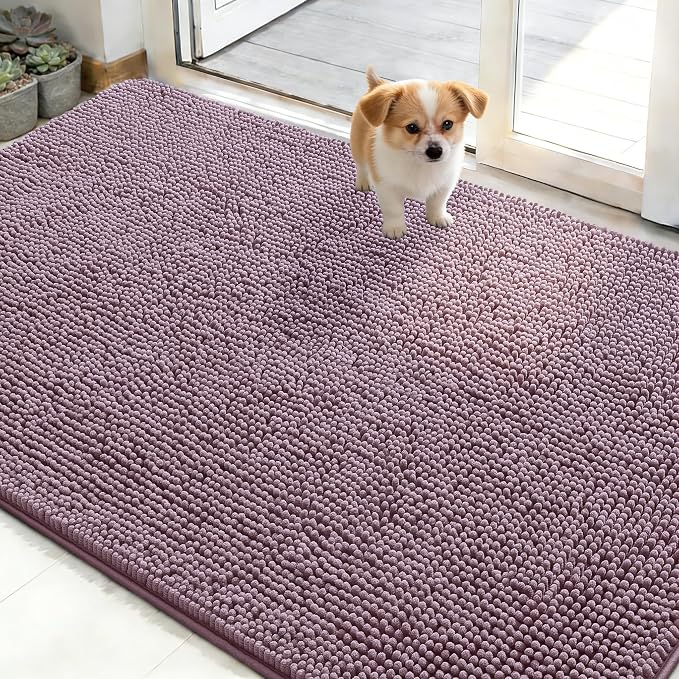 OLANLY Dog Door Mat for Muddy Paws 48x30, Absorbs Moisture and Dirt, Absorbent