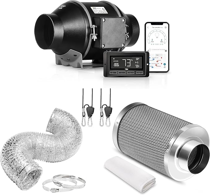 iPower 4" Smart Inline Duct Fan