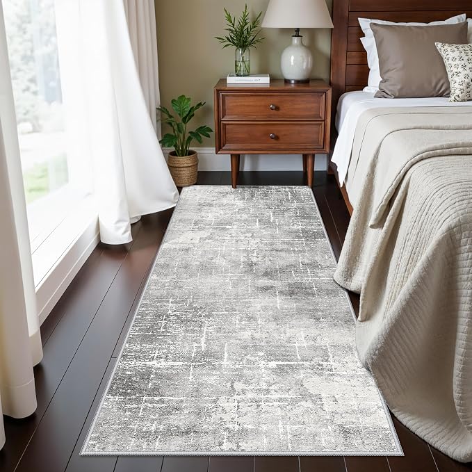 Washable 2x5 Hallway Runner Rug: Indoor Abstract Water Resistant Kitchen