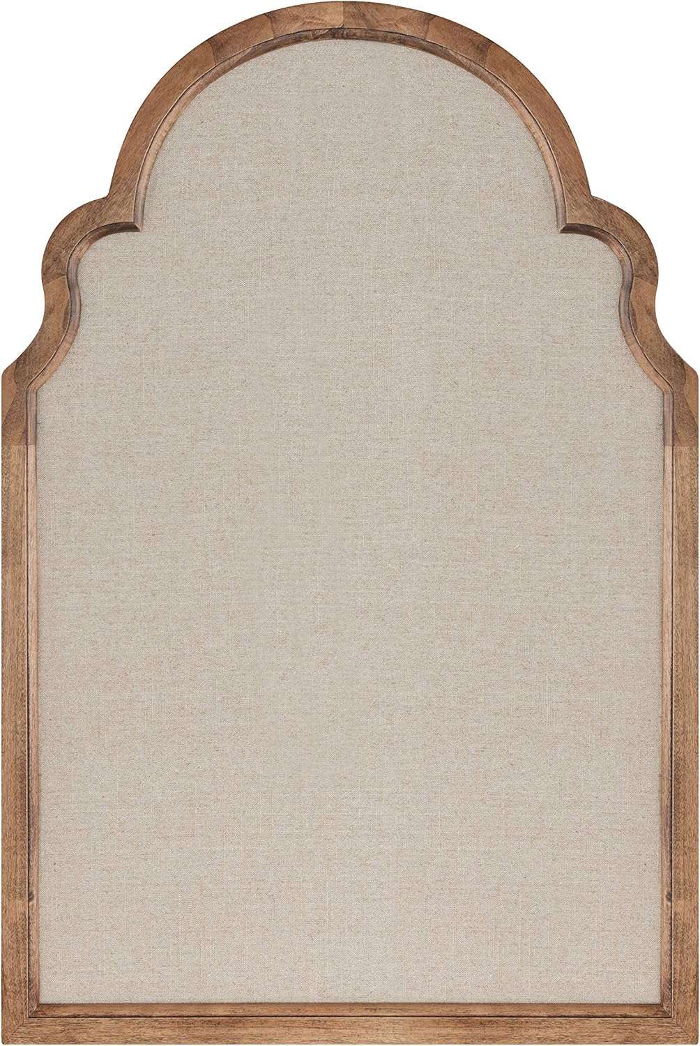 Kate and Laurel Hogan Farmhouse Framed Arch Fabric Pinboard, 24 x 36, Natural Rustic, Decorative Bulletin Board for Wall
