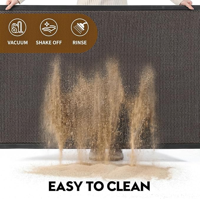 Front Door Mat, Heavy Duty Non-Slip Rubber Dirt Trapper, Quick-Dry Low-Profile