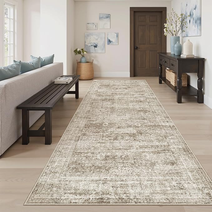 Soalmost Hallway Runner Rug 4x8 Wide: Washable Thin Runners