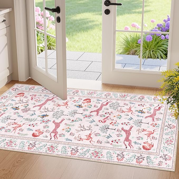 DUKINO 2x4 Rug for Hallway, Washable Kitchen Runner Rug