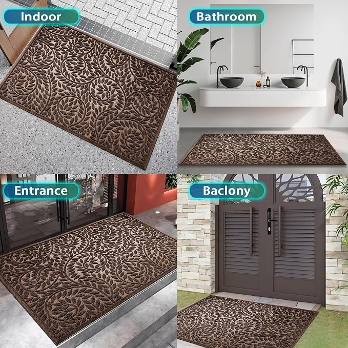 Bulijojo Front Door Mat Entrance, Durable Heavy Duty Welcome Mat, Thick