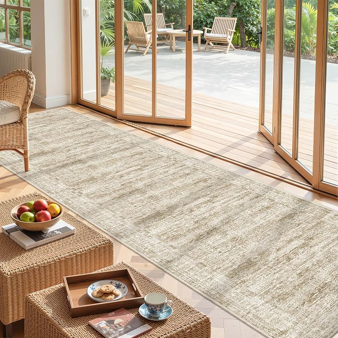 Washable Runner Rug 2.5x12, Non-Slip Long Bathroom Rugs Runner