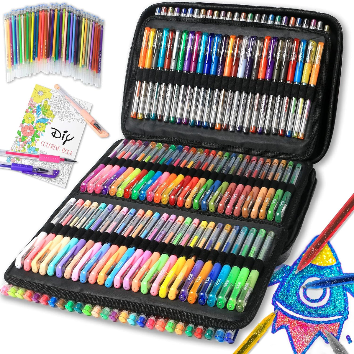 ZSCM 320 Pack Gel Pens for Adult Coloring Book, 160 Colors Artist Pens