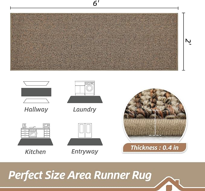 BEQHAUSE Hallway Runner Rugs 2x6, Hallway Rug Non-Slip Washable, Runner Rug