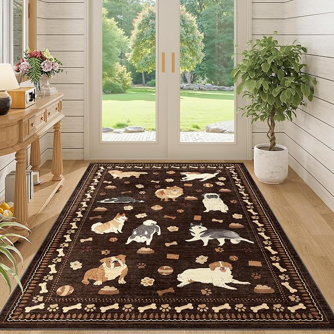 DUKINO 4x6 Area Rug, Non Slip Washable Rug