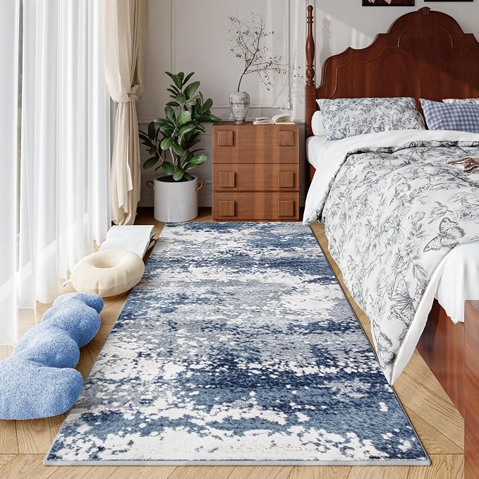 Blue Rug Runners for Hallways Kitchen Non Slip Washable 2x6 Entryway Runner Rugs