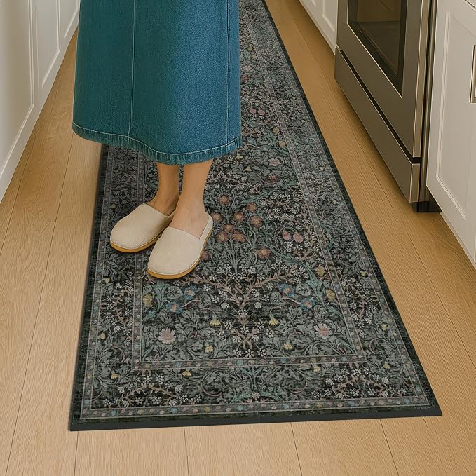 Dark Green 2'6" x 10' Runners for Wide Hallways Non Slip, Extra Long 10ft Floor