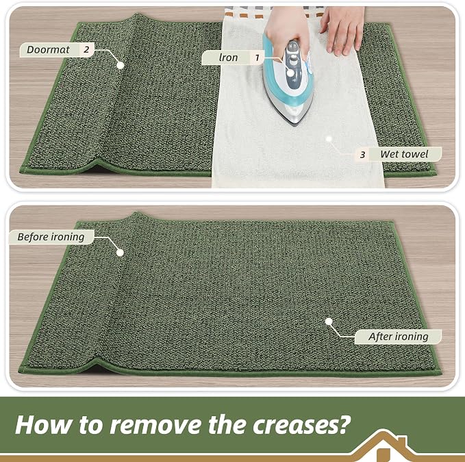 BEQHAUSE Dirt Trapper Door Mat 24" x 60", Non-Slip Washable Doormats Entrance