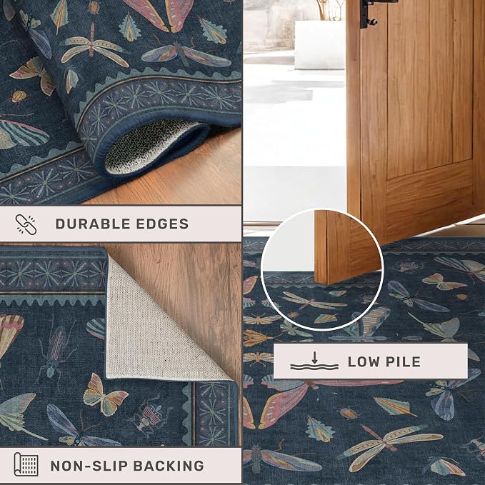 3x10 Vintage Hallway Rug Runner, Washable Non Slip Carpet