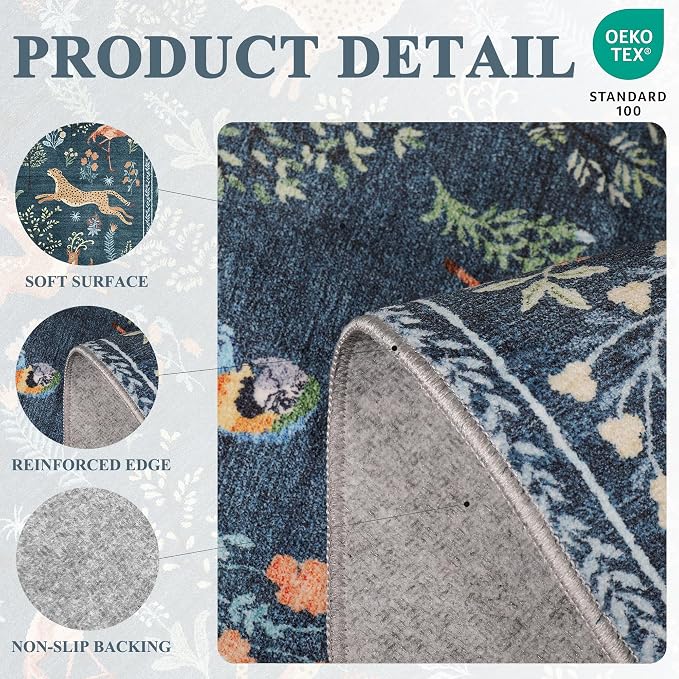 DUKINO 2x4 Rug for Hallway, Washable Kitchen Runner Rug