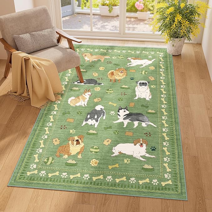 DUKINO 3x5 Area Rug, Lightweight Washable Entryway Rug