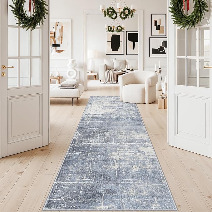 Abstract 3x10 Kitchen Rug Runners: Washable 10ft Hardwood Floor Mat Bathroom