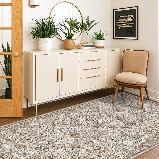 Moss 3x6 Washable Rug for Large Entryway