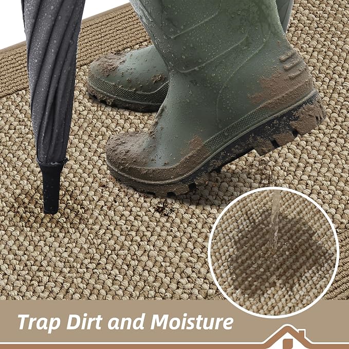 BEQHAUSE Indoor Door Mat 32" x 48", Dirt Trapper Door Mats Non-Slip Entryway