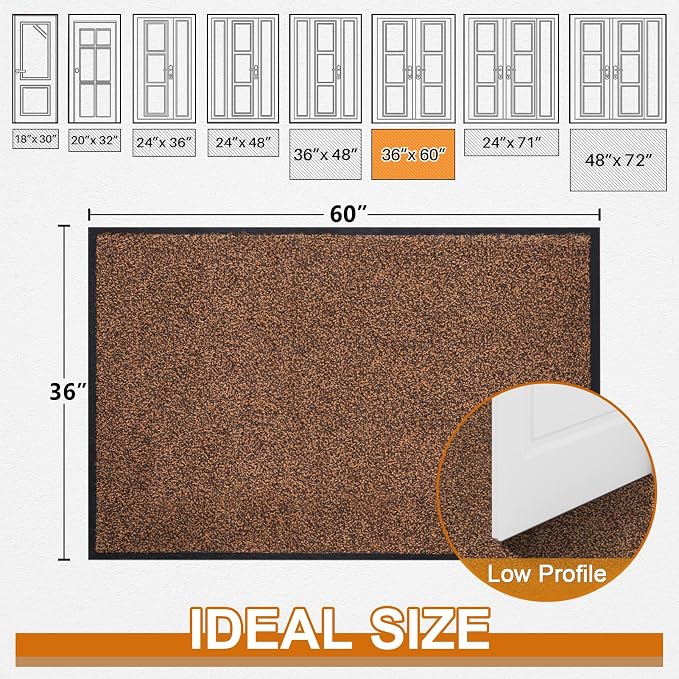 Mibao Front Door Mat Indoor Entrance, Dirt Trapper Welcome Mat