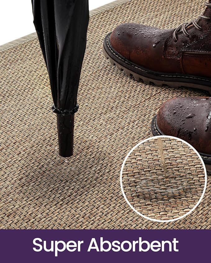 DEXI Ultra Thin Entryway Indoor Door Mat 36x56, Non Slip Rubber Backing Inside