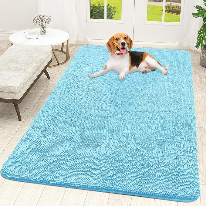OLANLY Dog Door Mat for Muddy Paws 59x35, Absorbs Moisture and Dirt, Absorbent