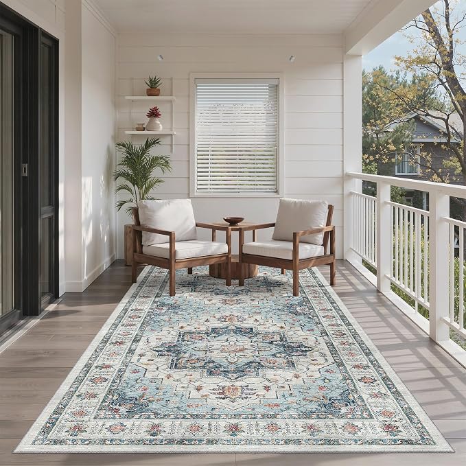 Madane Hallway Runner Rug 4x8 Wide: Washable Thin Runners