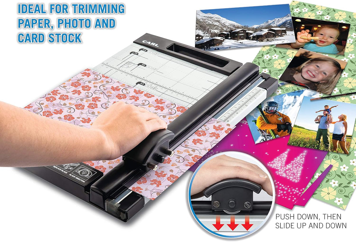 Carl 12 inch DC-200N Premium Rotary Paper Trimmer, Metal Base, 15 Sheet Cutting Capacity.