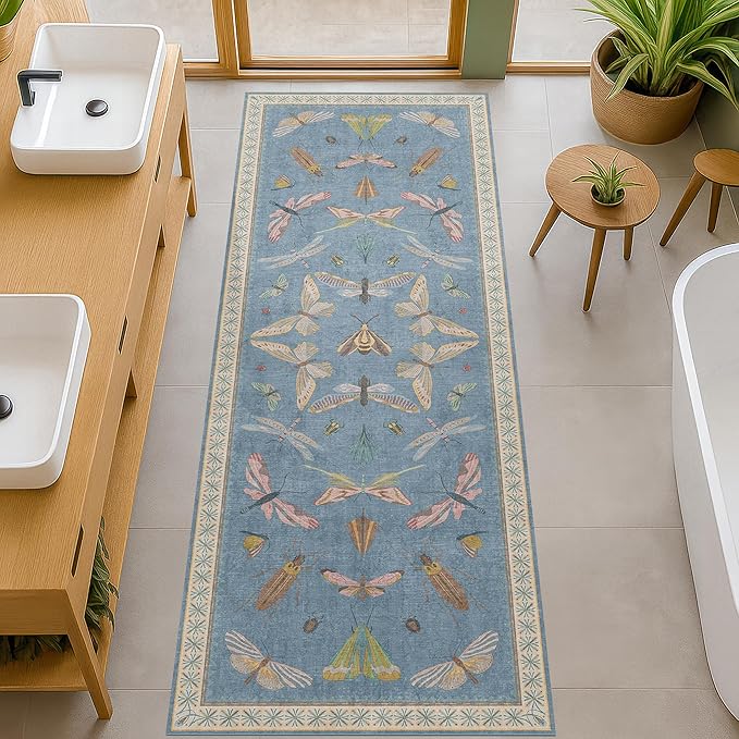 Hazo Haus 2x7 Washable Bedroom Runner Rug, Laundry Room & Hallway, Rubber