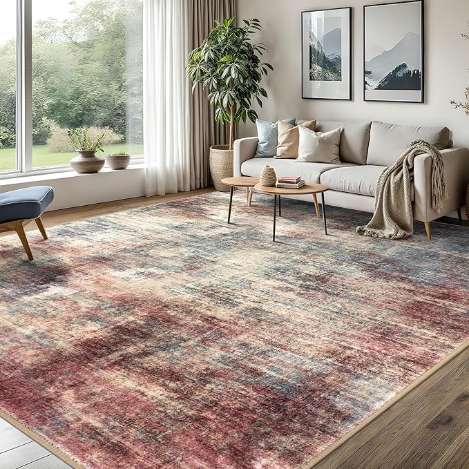 IOHOUZE Abstract Area Rugs 8x10 Ft Washable Large Rugs