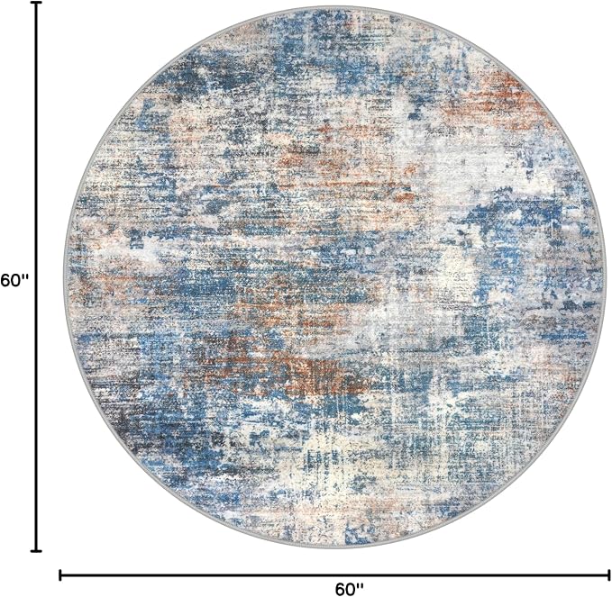 IOHOUZE Round Area Rug 5 Ft Circle Entryway Rugs Round Washable Door Mat Indoor