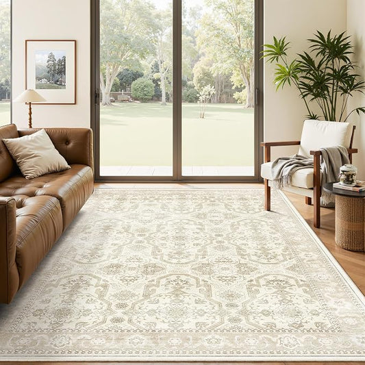 Soalmost Area Rug 6x9, Washable Rugs, Stain Resistant Gray Area Rugs