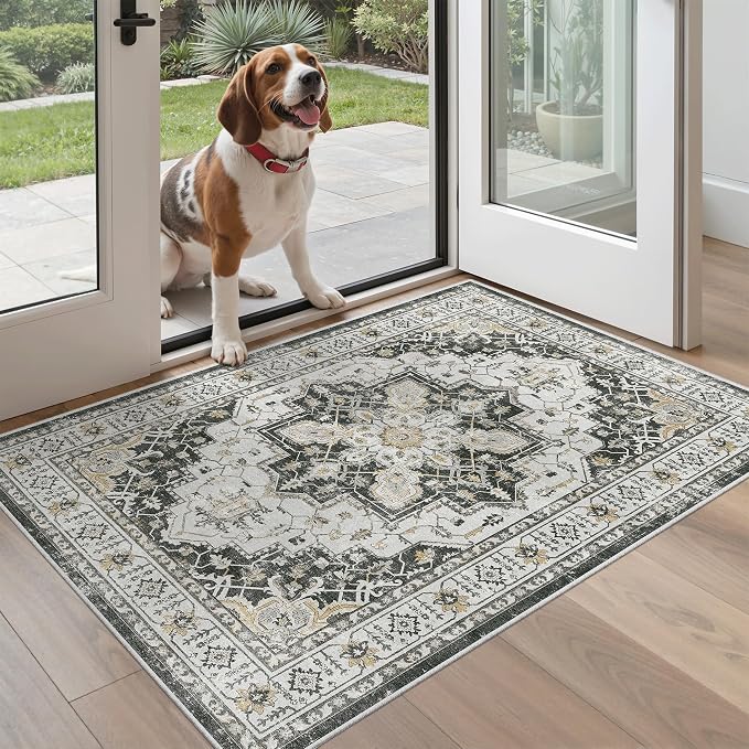 Madane Washable Entry Rug 3x4, Area Rugs