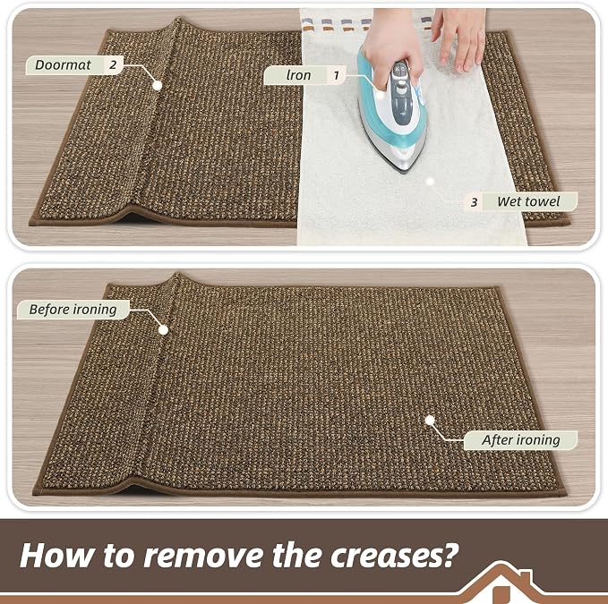 BEQHAUSE Dirt Trapper Door Mat 24" x 60", Non-Slip Washable Doormats Entrance