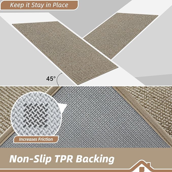 BEQHAUSE Dirt Trapper Door Mat 24" x 60", Non-Slip Washable Doormats Entrance