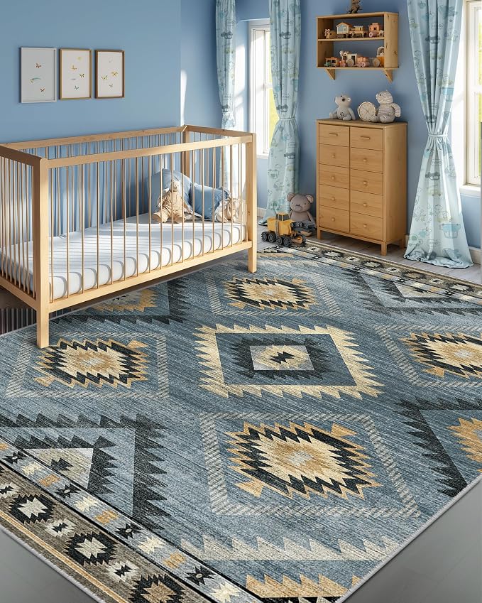 BESTSWEETIE Area Rug 5x7 Rug Machine Washable Rug Non-Slip Low Pile Print
