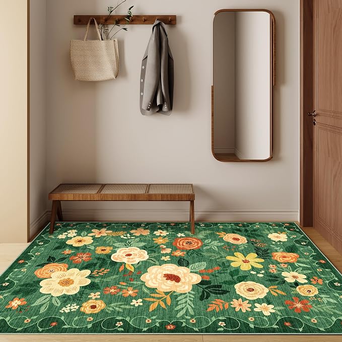 DUKINO 3x5 Area Rug, Floral Rugs