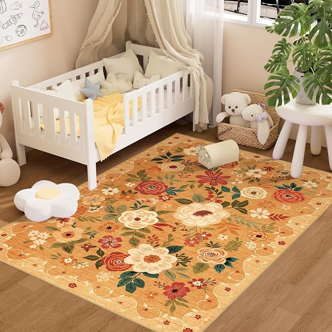 DUKINO 3x5 Area Rug, Floral Rugs