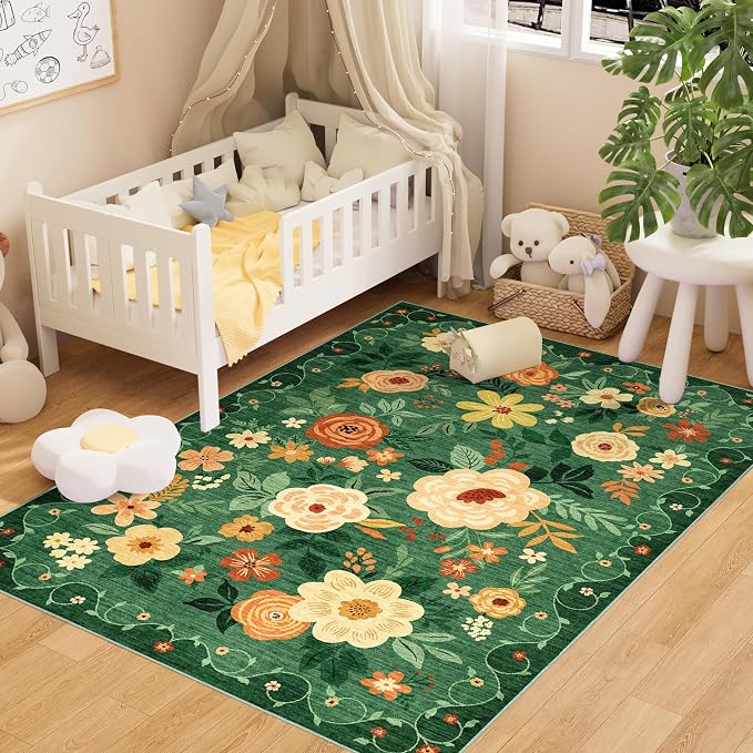 DUKINO 3x5 Area Rug, Floral Rugs
